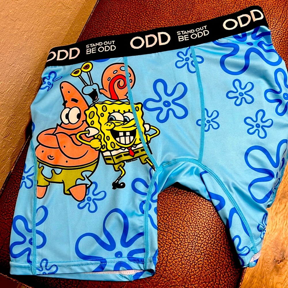 New SpongeBob Square Pants Odd Boxer Brief Premium Underwear Lightweight Stretch